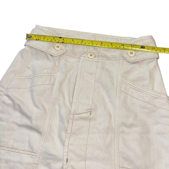 Free People Mini Button Fly Skirt White Womens 6 Bohemian Hippie Preppy Western - Picture 11 of 12